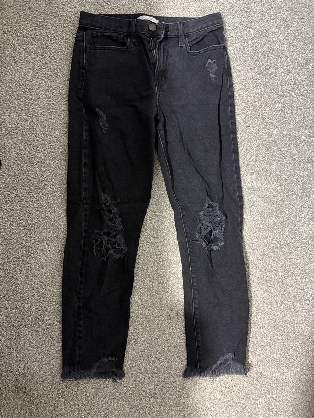 SO Women's High Rise Ripped Black Jeans